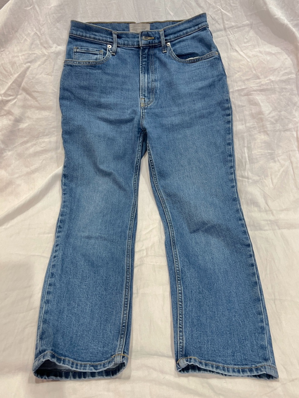Everlane The Original Cheeky Jean High Rise Straight Ankle Crop Blue Denim Sz 28 - Picture 10 of 12